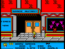 The Simpsons Bart vs the Space Mutants screenshot 3 for Sega Master System